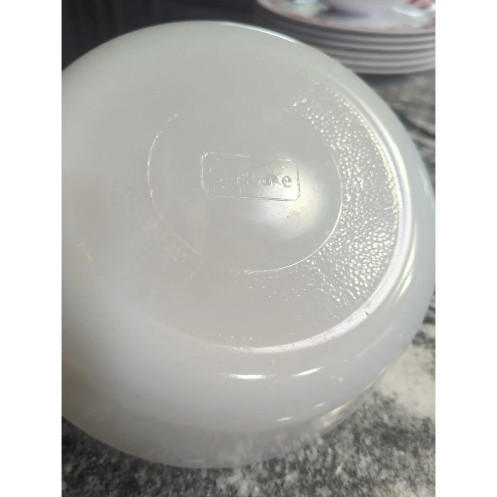 Vintage Mid Century Modern Milkglass Atomic Starburst Glasbake 1960s Blue Silver